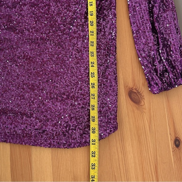 Steve Madden | Fuchsia Sequin Long-Sleeve Mini Dress | NWT | Size S - Picture 7 of 7